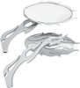 Drag Specialties Mirror Kit Flame Oval W/ Flame Stems Chrome/Chrome Mi