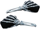 Kuryakyn Skeleton Hand Mirrors With Chrome Stems And Black Heads Mirro
