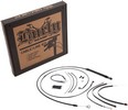 Burly Brand Complete Black Vinyl Handlebar Cable/Brake Line Kit For 14
