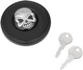 Drag Specialties Gas Cap Screw-In Locking Skull Non-Vented Black Cap N