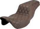 Saddlemen Step Up Seat - Lattice Stitched - Brown -  Flh Seat Step Up