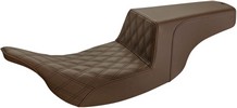 Saddlemen Step Up Seat - Driver Lattice Stitched - Brown Seat Step Up