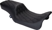 Drag Specialties Seat Predator 2-Up Vinyl Dbl Diamond Blk Stitch Flh 2