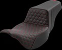 Saddlemen Step-Up Seat - Extended Reach - Red Stitch Seat Step Up Flt