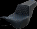 Saddlemen Step-Up Seat - Extended Reach - Blue Stitch Seat Step Up Flt