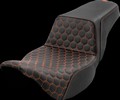 Saddlemen Step-Up Seat - Extended Reach - Orange Stitch Seat Step Up F