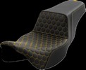Saddlemen Step-Up Seat - Extended Reach - Gold Stitch Seat Step Up Flt