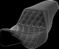 Saddlemen Step-Up Seat - Front Lattice Stitch - Dark Gray Stitch Seat