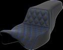 Saddlemen Step-Up Seat - Front Lattice Stitch - Blue Stitch - Extended