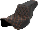 Saddlemen Step-Up Seat - Front Lattice Stitch - Orange Stitch - Extend