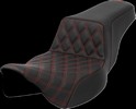 Saddlemen Step-Up Seat - Front Lattice Stitch - Red Stitch - Extended
