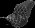 Saddlemen Step-Up Seat - Front Lattice Stitch - White Stitch - Extende