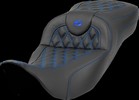 Saddlemen Roadsofa? Seat - Lattice Stitch - Blue Stitch - Extended R