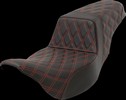 Saddlemen Step-Up Seat - Lattice Stitch - Red Stitch - Extended Reach