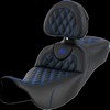 Saddlemen Seat Roadsofa Ls Ext Rch Blue Stitch Seat Road Sofa - Flt 08