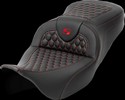 Saddlemen Roadsofa? Seat - Honeycomb - Red Stitch - Without Backrest