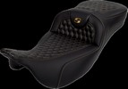 Saddlemen Roadsofa? Seat - Honeycomb - Gold Stitch - Without Backres