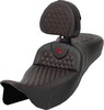 Saddlemen Roadsofa? Seat - Honeycomb - Red Stitch - With Backrest Se