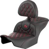 Saddlemen Roadsofa? Seat - With Backrest - Lattice Stitch - Red Stit