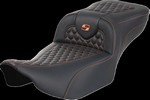 Saddlemen Roadsofa? Seat - Without Backrest - Orange Stitch - Extend