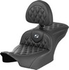 Saddlemen Roadsofa? Seat - With Backrest - Carbon Fiber - Silver Sti