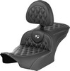 Saddlemen Roadsofa? Seat - With Backrest - Carbon Fiber - White Stit