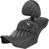Saddlemen Roadsofa? Seat - With Backrest - Carbon Fiber - Silver Sti
