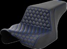 Saddlemen Step-Up Seat - Front Honeycomb - Blue Stitching Seat Step Up