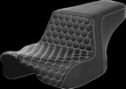 Saddlemen Step-Up Seat - Front Honeycomb - White Stitching Seat Step U