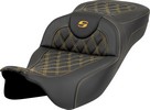 Saddlemen Roadsofa? Seat - Lattice Stitch - Gold Stitch - Extended R