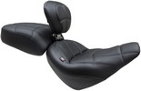 Mustang Seat Solo Tour W/Backrest Trapezoid Stitch Black Seat Solo Tou