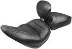 Mustang Seat Solo Tour W/Backrest Trapezoid Stitch Black Seat Solo Tou