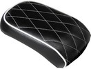 Le Pera Bare Bones Pillion Pad - Diamond - Black W/ White Stitch - Fl