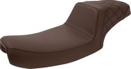 Saddlemen Step Up Seat - Rear Lattice Stitched - Brown Seat Step Up Rr