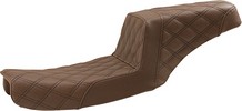 Saddlemen Step Up Seat - Lattice Stitched - Brown - Dyna Seat Step Up