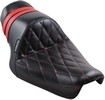Le Pera Seat Stubs Spoiler Diamond Stitched Black W/Red Speed Stripes