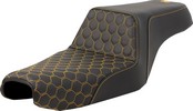 Saddlemen Step-Up Seat - Honeycomb - Gold Stitching Seat Step Up Hc Go