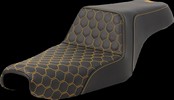 Saddlemen Step-Up Seat - Honeycomb - Gold Stitching Seat Step Up Hc Go