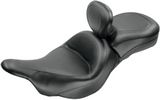 Mustang Seat Wide Touring 2-Up Vintage Smooth With Driver Backrest Sea