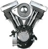 S&S Engine V80 Complete Assembly Wrinkle Black Engine Comp V80 Blk/Chr