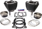 S&S Cylinder Kit 124" Big Bore W/Highlighted Fins Black Cylinder Kt 12