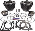 S&S Cylinder Kit 128" Big Bore W/Highlighted Fins Black Cylinder Kt 12