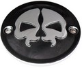 Drag Specialties Cover Points 2-Hole Split Skull Black Cover Pts Sp Sk