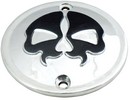 Drag Specialties Cover Points 2-Hole Split Skull Chrome Cover Pts Sp S