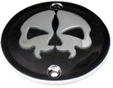 Drag Specialties Cover Points 2-Hole Split Skull Black Cover Pts Sp Sk