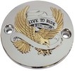 Drag Specialties Live To Ride Points Cover Chrome/Gold Cover Pts Ltr G