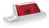 Rear fender trim light w/red lens. FLT/FLHR 99-08, chrome