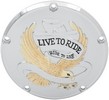 Drag Specialties Live To Ride Derby Cover Gold 5-Hole Derby Cover Ltr