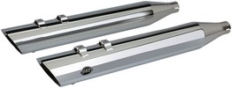 S&S Muffer Slip-On Slash Cut End 4" Touring Chrome Mufflers Chr Slsh 1