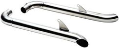 British Customs Muffler Stainless Steel Chrome Slash-Cut Twin Slash Mu